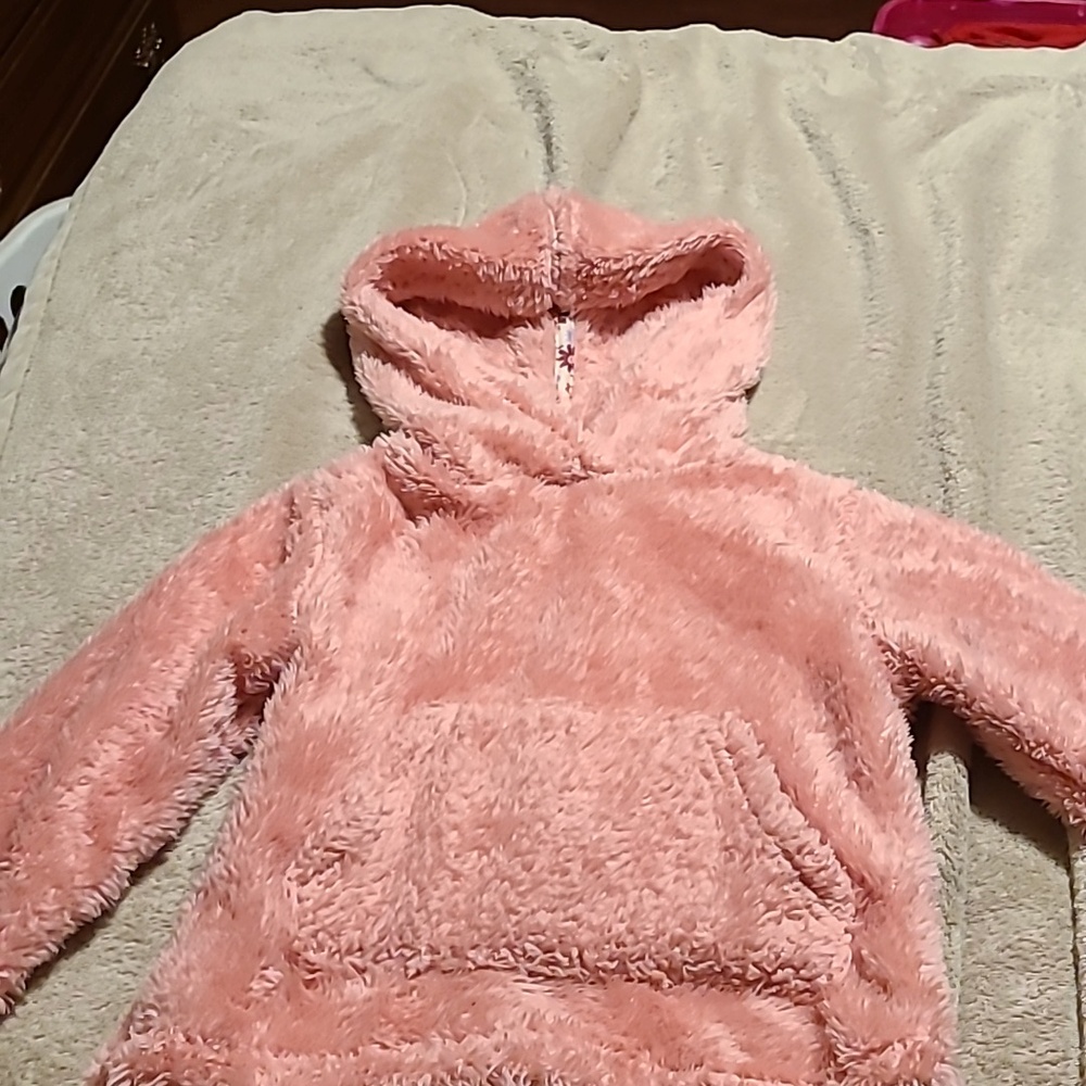 BCG Pink Fuzzy Hoodie 3T